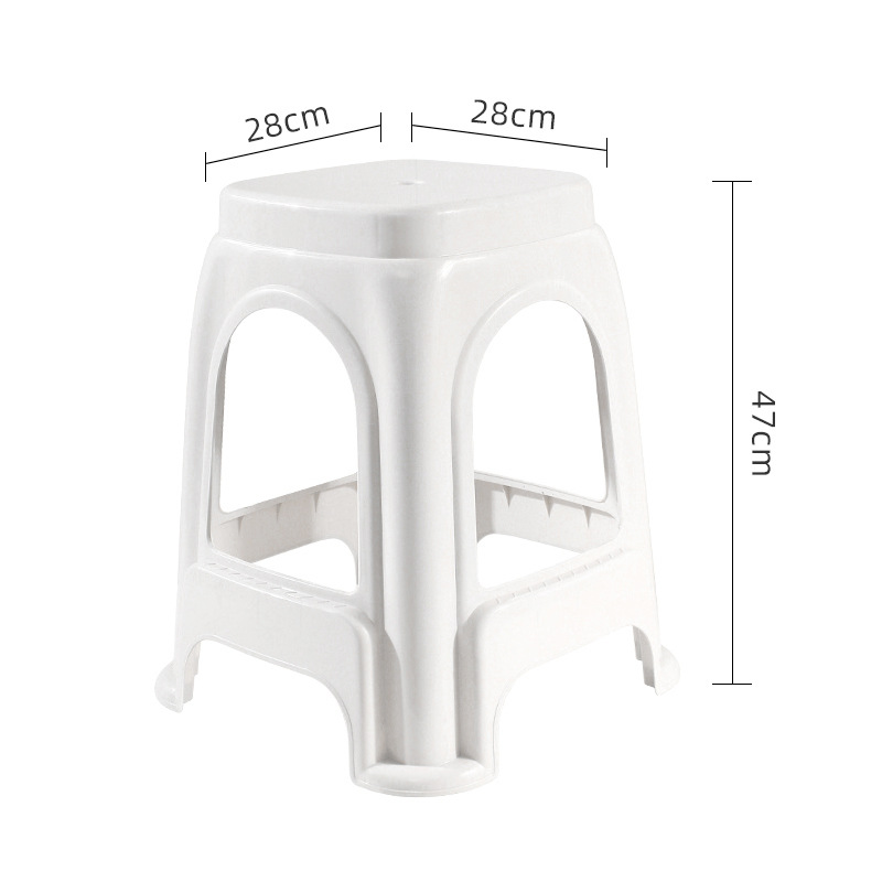 Picture of Thickened plastic stool household chair square stool plastic adult bench simple high stool stackable stool wholesale