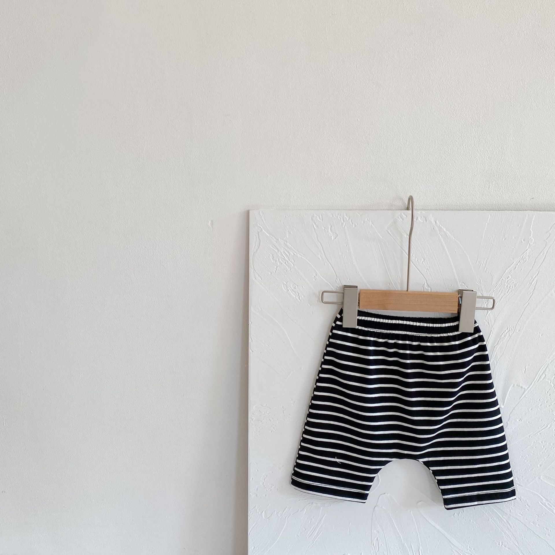 Picture of Ins Children's Clothing 2025 Summer Style Baby Male and Female Baby 0-2 Years Old Hi Printed Vest + Stripesd Shorts Cotton Suit