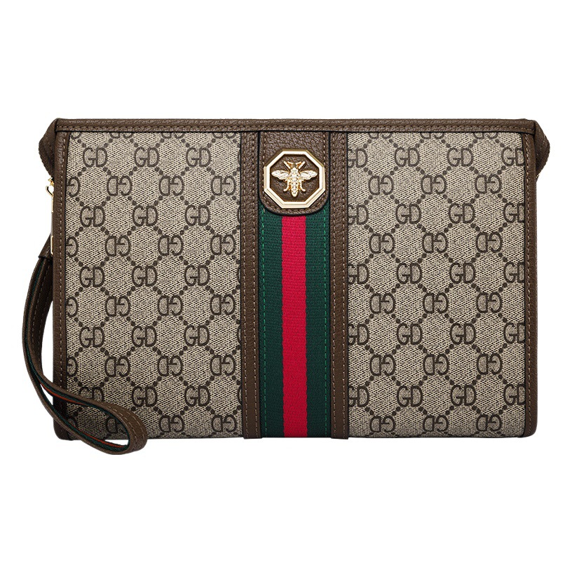 Caecnkoen Men's Handbag Business Zipper Clutch Bag First Layer Cowhide Clutch Bag Men's Large Capacity Envelope Bag