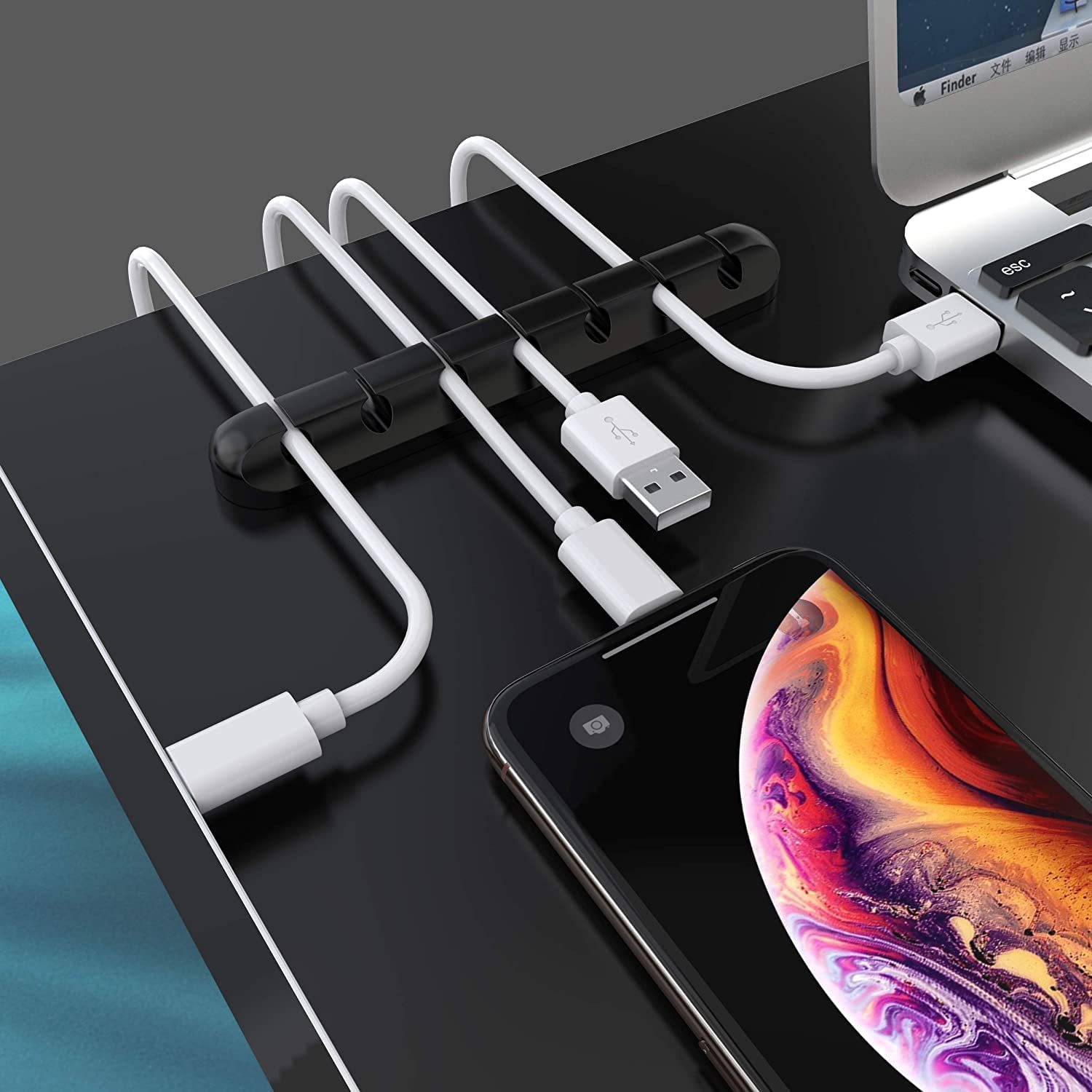 Picture of Amazon Hot Selling Wire Storage Silicone Cable Organiser Data Cable Protective Cover Velcro Nylon Cable Tape Solder
