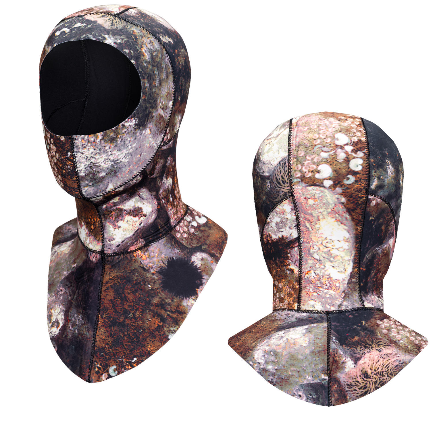 Picture of Diving Hat Camouflage 3mm Warm Underwater Cold-proof Swimming Scuba Men's Winter Swimming Women's Super Elastic Thickened Snorkeling Head with Shoulder