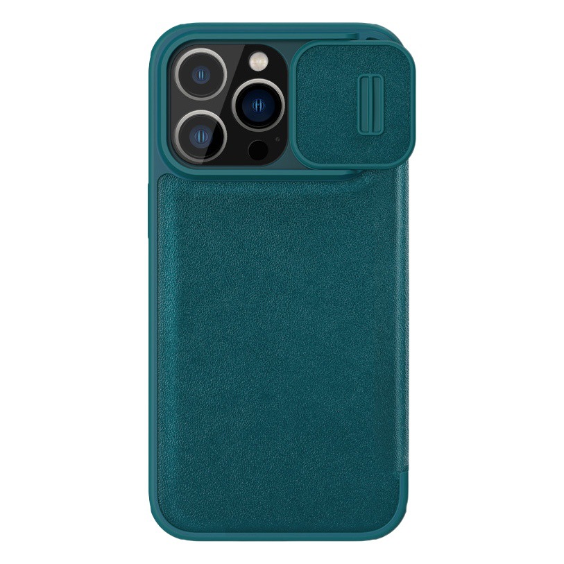 Nillkin Is Suitable for Iphone14 Pro Mobile Phone Case Lens Push Cover Anti-Peeping Plain Leather Flip Cover Apple 14