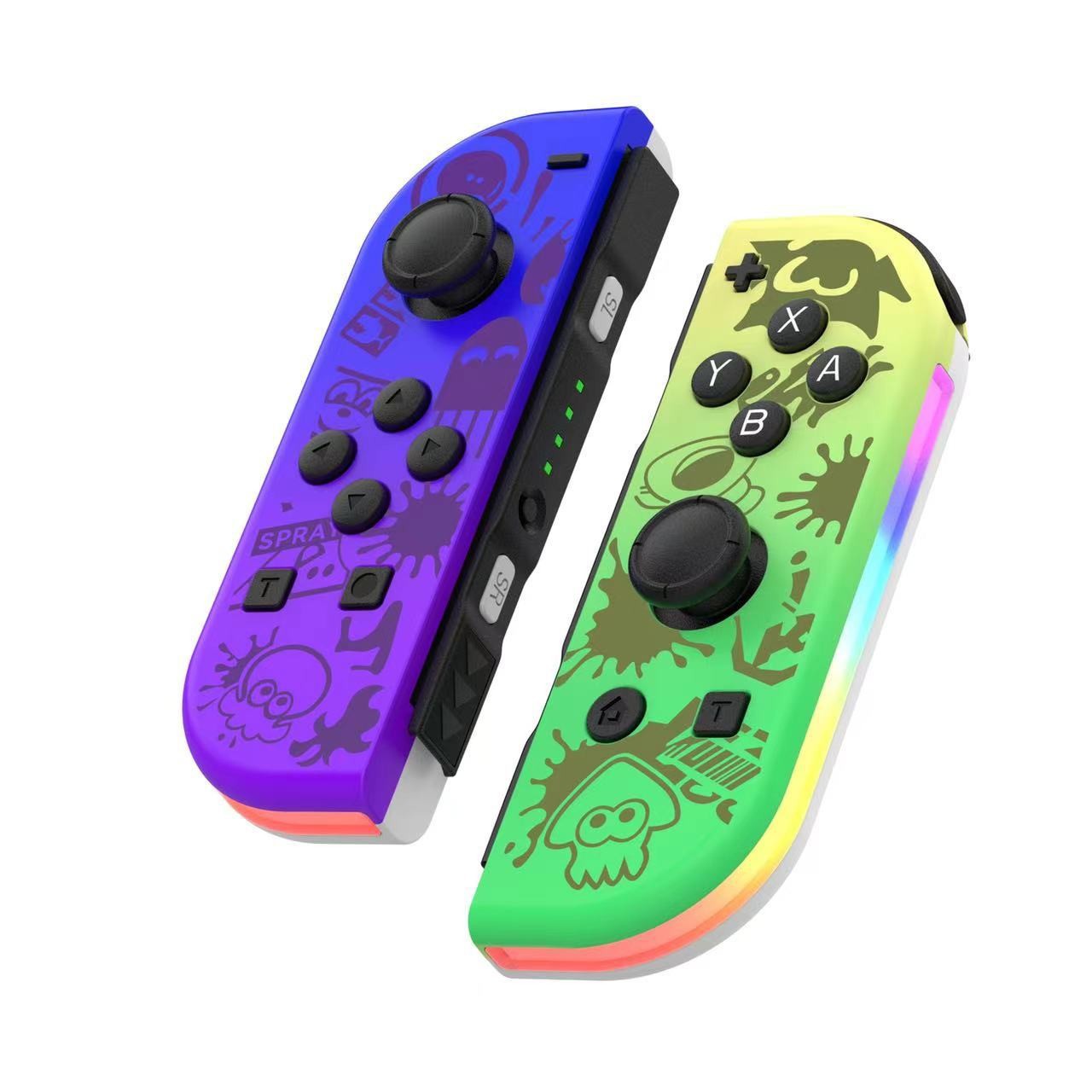 Picture of Switchjoycon left and right gamepad with RGB light wake-up vibration dazzling body sense Bluetooth gamepad