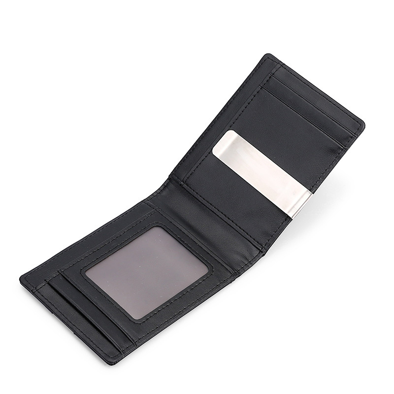 Picture of Amazon Hot Selling Genuine Gold Clip European and American Short Wallet Certificate RFID Anti-Magnetic Card Bag Wallet Metal Ticket Clip