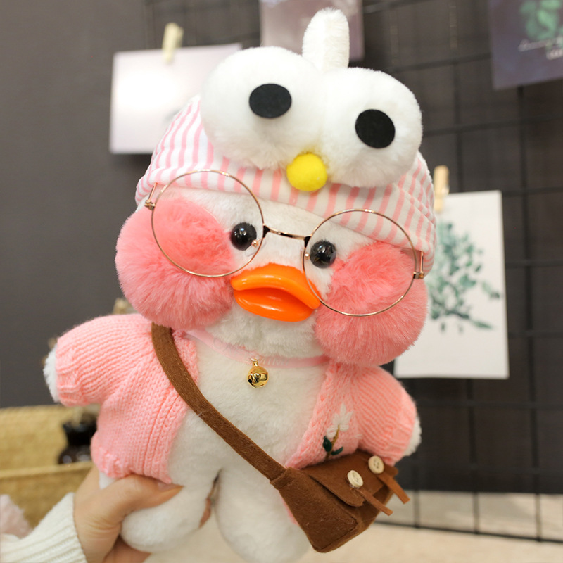 Picture of White ins Cyber Celebrity Hyaluronic Acid Duck Little Yellow Duck Plush Toy Hand Warming Pillow Doll Birthday Gift