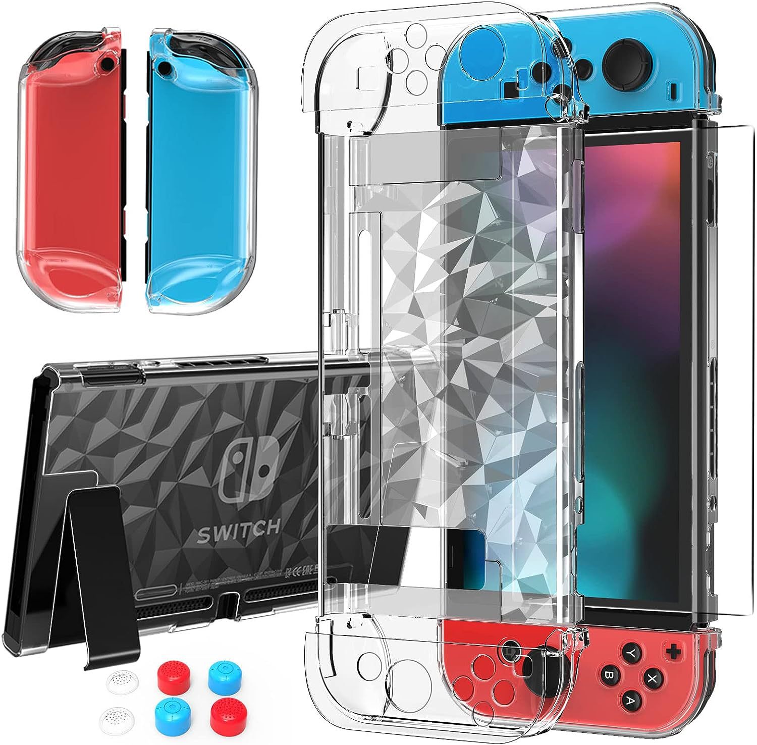 Picture of Suitable for Nintendo Switch Crystal Case Protective Case ns Game Machine Transparent PC Hard Case Protective Stone Pattern
