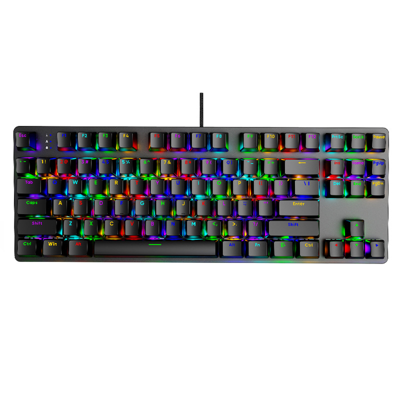 Picture of Cross-border Senrui AK87 mechanical keyboard green and red axis notebook desktop computer e-sports game RGB plug-in keyboard