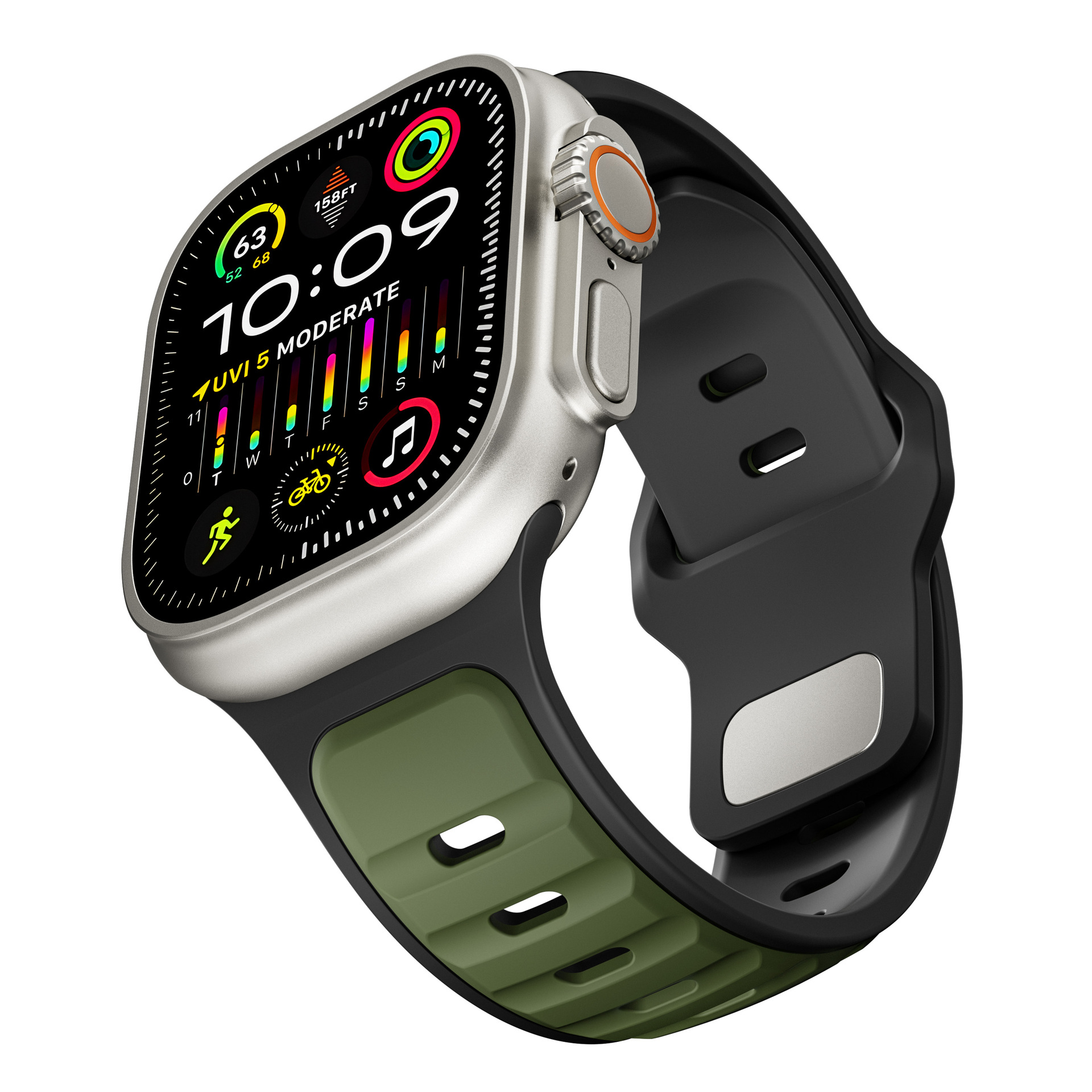 Picture of For Apple Watch Silicone Strap appleiwatchS10 Generation 9Ultra Norman Two Color Watch Strap Wholesale