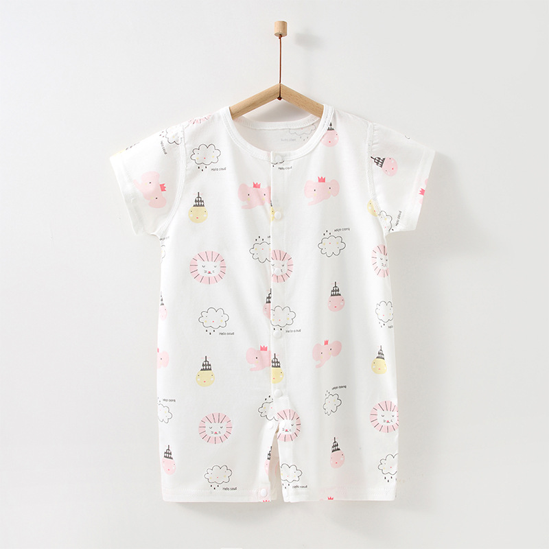 Picture of Spring and Summer Thin Children's Climbing Suit Outer Wear Pure Cotton Newborn Short-sleeved Baby Class A Baby Clothes All-in-one