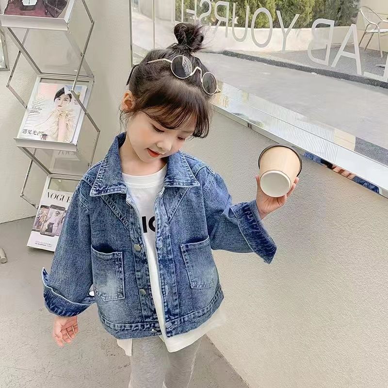 Picture of Girls' Jacket Spring 2023 New Children's Denim Jacket Autumn Toddler Stylish Little Girl Top Versatile Trendy
