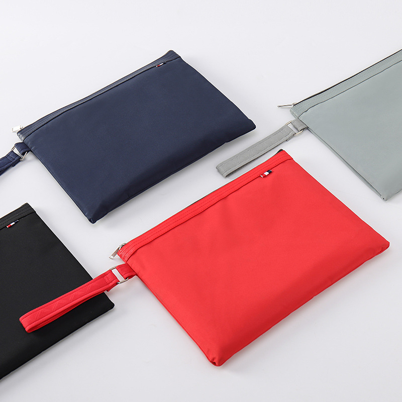 Picture of Jerry 7120 Satchel Zipper Bag Spot Wholesale A4 Multi-Layer Conference Briefcase Oxford Canvas Document Bag