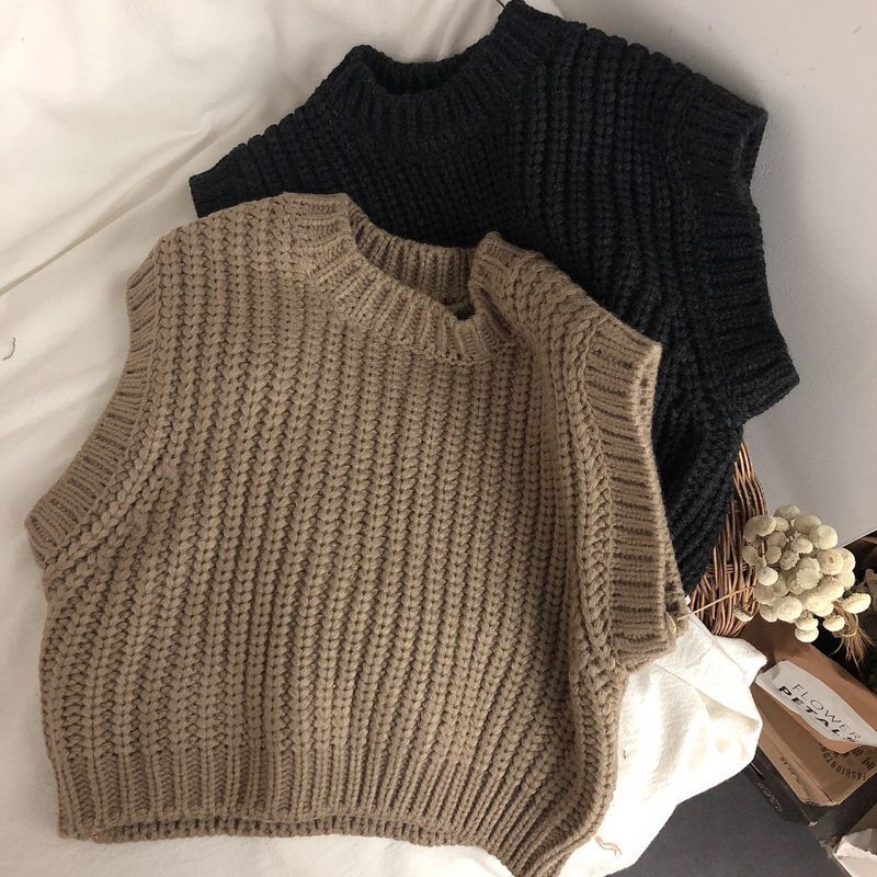 Picture of Artistic Mori South Korea children's thick stripe thickened wool vest pullover sweater boys and girls sleeveless vest fashion