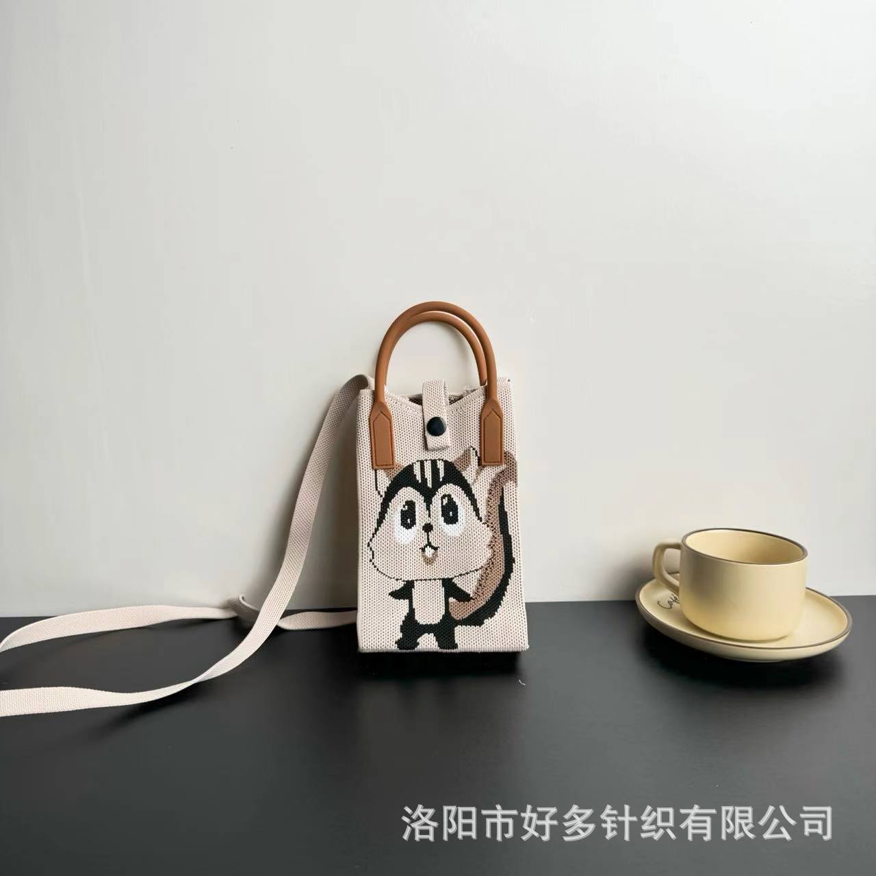 Picture of Advanced Sense Ins Mobile Phone Bag New Cartoon Knitted Bag Dopamine Niche All-match Crossbody Shoulder Bag Handbag
