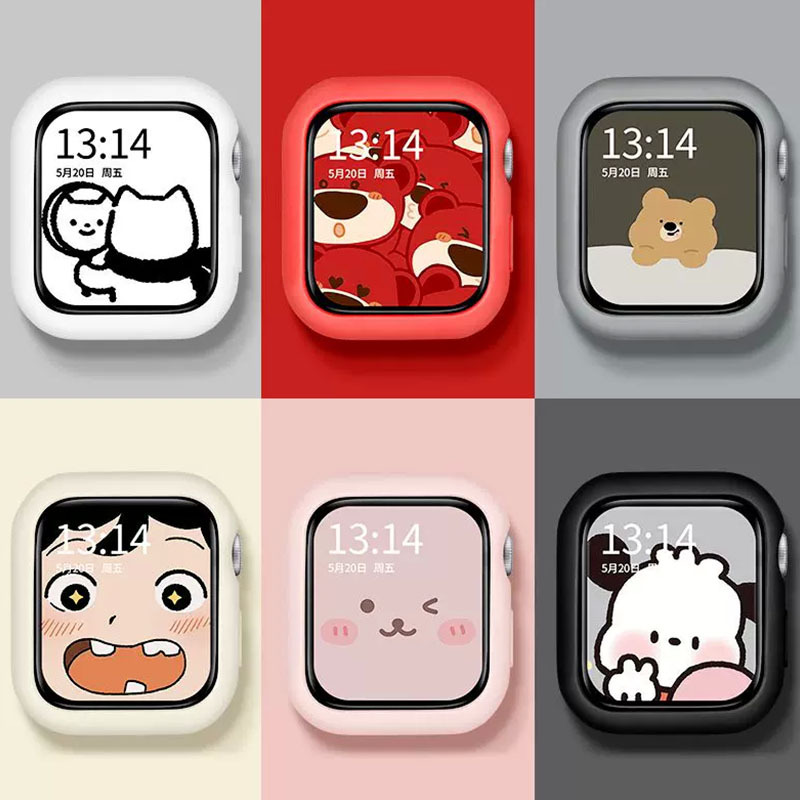 Picture of Half Pack Tpu Watch Case Suitable for Apple Iwatchs10 Watch Protective Case S9 Soft Shell Candy Color S8 Protective Case
