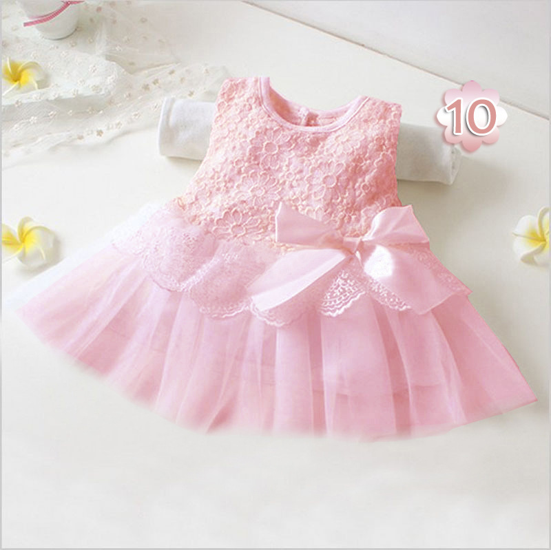 Picture of Summer New Girls Baby Baby Princess Mesh Sleeveless Bow Small Size Dress Multi-color Available