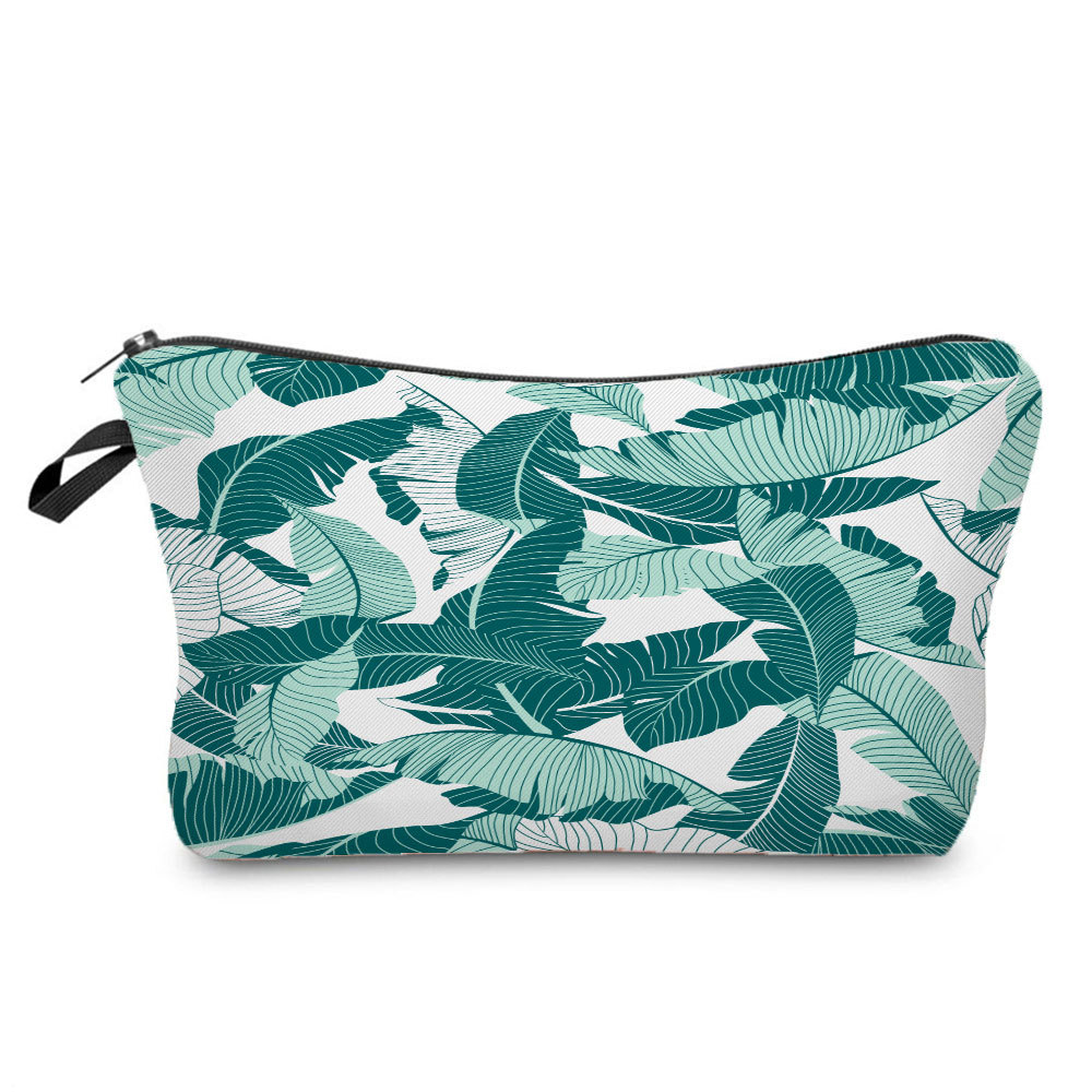 Picture of New Hot Style Auspicious Turtle Leaf Print Cosmetics Bag Tree Bushing Travel Dumpling Type Bag Storage Cosmetic Bag