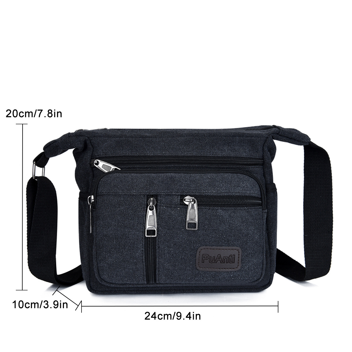 Picture of Canvas Bag Men's Shoulder Bag Casual Canvas Straddle Bag Student Satchel Multi-Layer Bag Factory Direct Printable
