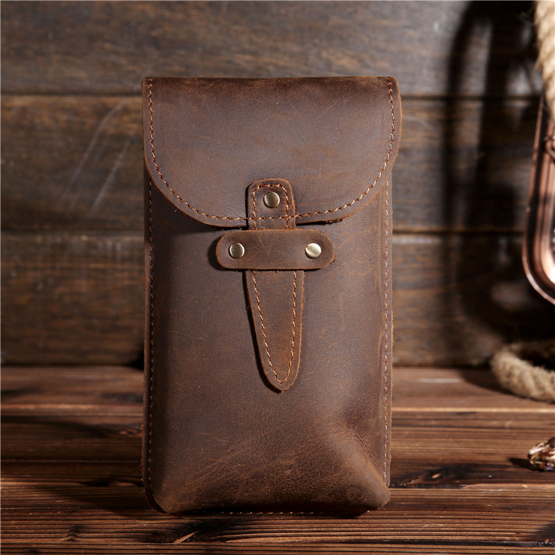2096 Guangzhou Genuine Leather Men's Waist Bag Small Business Casual Fashion First Layer Cowhide Crossbody Bag Men's Bag Wholesale