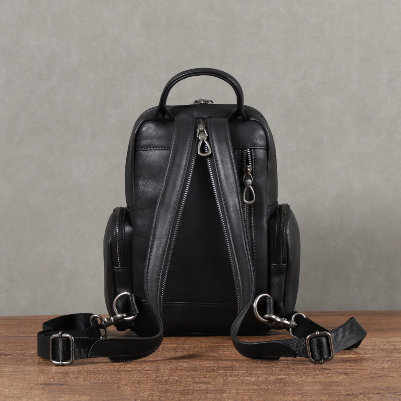 Picture of First Layer Cowhide Men's Chest Bag 2023 New Fashion Shoulder Bag Casual Men's Small Backpack Backpack Men's Crossbody Bag