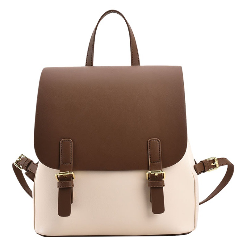 ins trendy ladies shoulder bag 2023 Summer new Korean contrast bag pu leather retro backpack wholesale