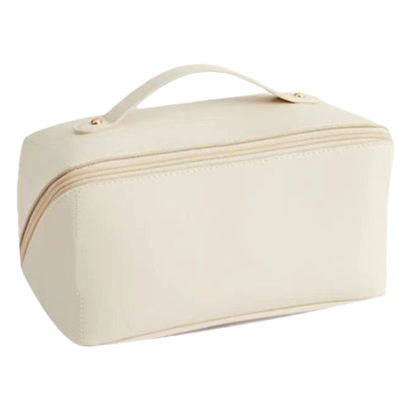 Internet celebrity style large capacity high-looking PU cosmetic bag letter-free portable storage bag travel storage bag wholesale