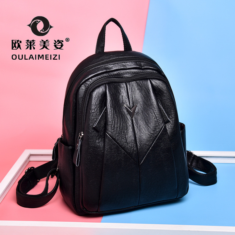 2023 New Genuine Leather Women's Bag Fashion Backpack Girls Internet Celebrated Wholesale Casual High-end Women's Backpack