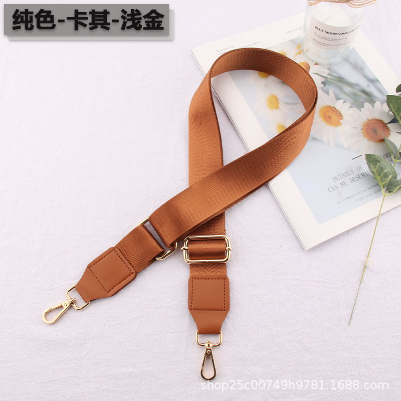 Picture of Solid Color Bag with Children's Wide Shoulder Strap Accessories Men's Single Shoulder Crossbody Bag Strap Pure Black Adjustable Replacement Strap