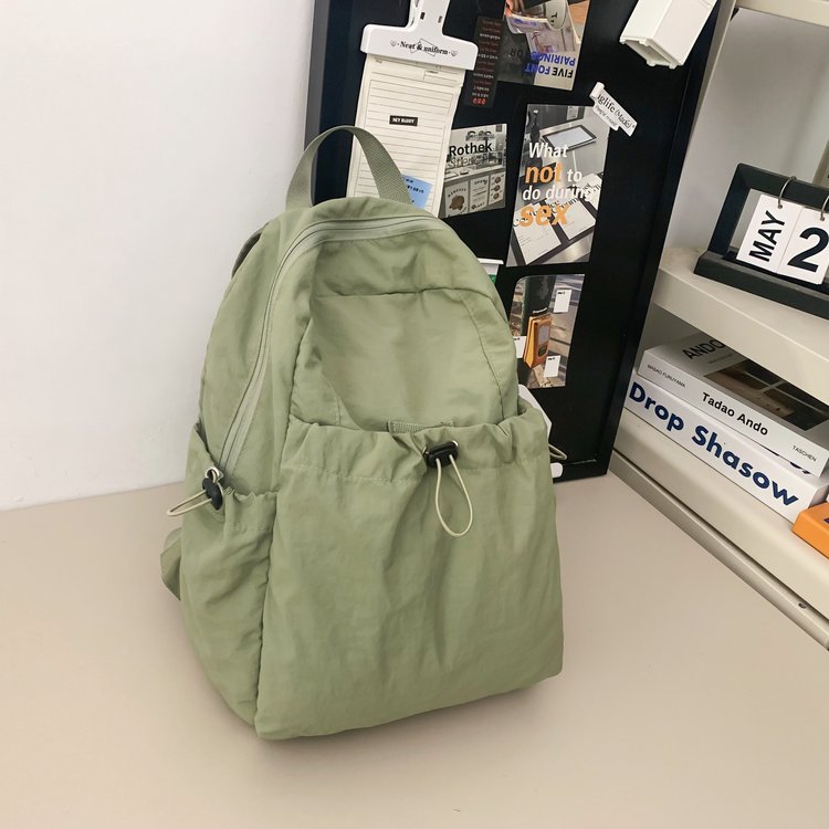 Picture of Japanese Style Solid Color Pleated Nylon Backpack Men's 2024 New Arrival Large Capacity Lightweight Casual Travel Backpack Computer Bag