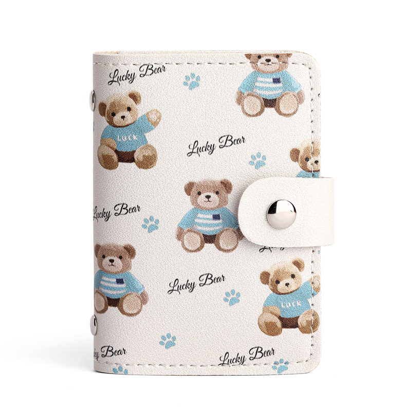 Picture of Cute Cartoon Card Bag Women's Buckle Large Capacity Multi-Card Slot Ultra-thin Small Men's Card Clamp Bag Driver's License Card Cover