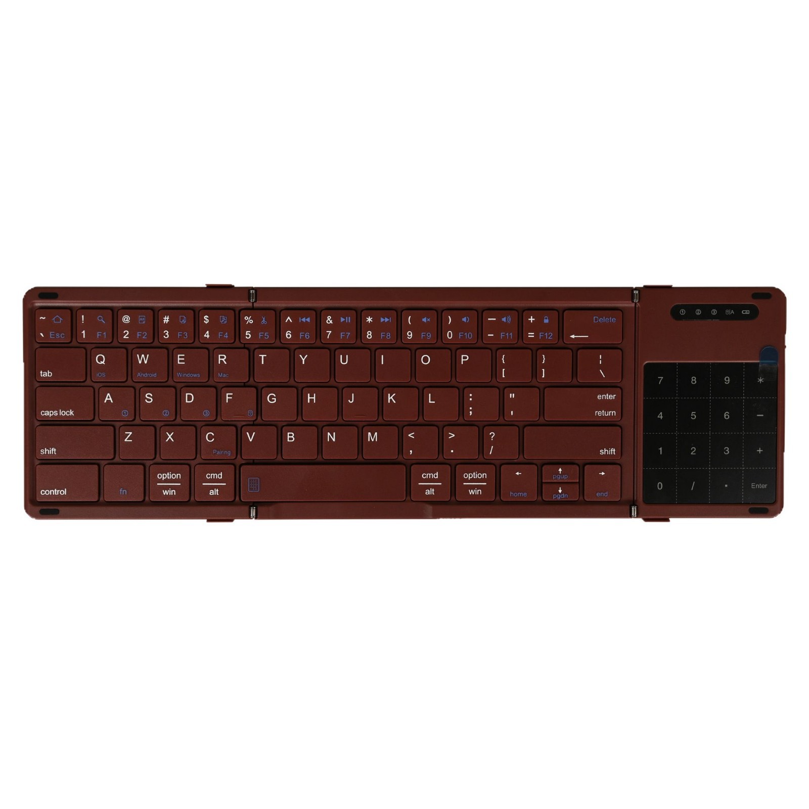 Picture of Bluetooth Keyboard with Touchpad + Numeric Keyboard Dual Mode Connection Folding Portable Office Bluetooth Folding Keyboard