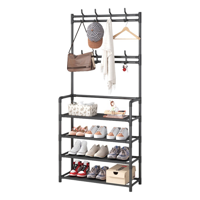 Coat Rack Bedroom Indoor Dormitory Clothes Rack Household Simple Storage Rack Simple Floor-Standing Multi-Functional Combination Shoe Rack