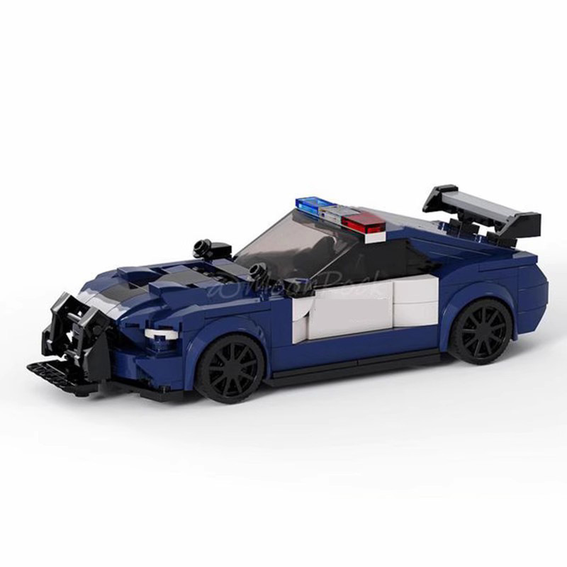 Compatible with Lego MOC domestic building blocks suit 9329 Ford wild horse Police car classic racing speed8 grid Assembly