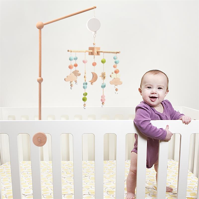 Picture of Nordic style foreign trade baby bed bell accessories bracket infant comfort toy music box bed bell bracket three-piece set