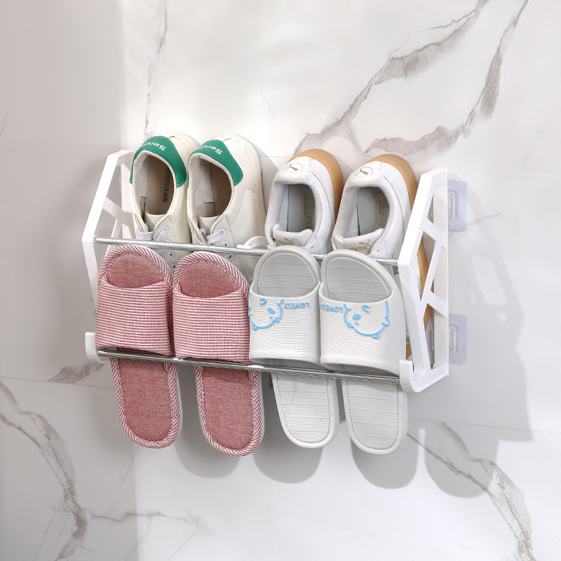 Picture of The Philippines's Best-Selling Punch-Free and Nail-Free Door Behind Simple Shoe Rack Assembly Shoe Rack Bathroom Slipper Rack Wall-Mounted Storage Rack
