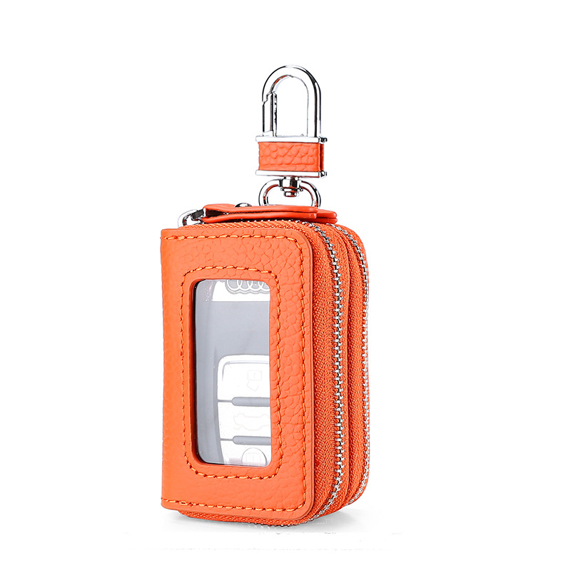 Picture of Genuine leather key bag men's double zipper car key set cross-border retro first layer cowhide key bag wholesale