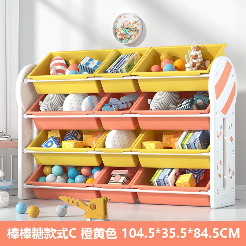 Picture of Children's Toy Storage Rack with Lid Baby Picture Book Bookshelf Organizer Box Multi-layer Storage Shelf Artifact Locker