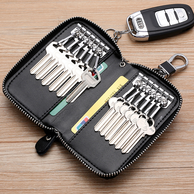 Picture of 2023 New zipper large capacity key bag men's leather multi-functional practical car key bag cowhide key bag