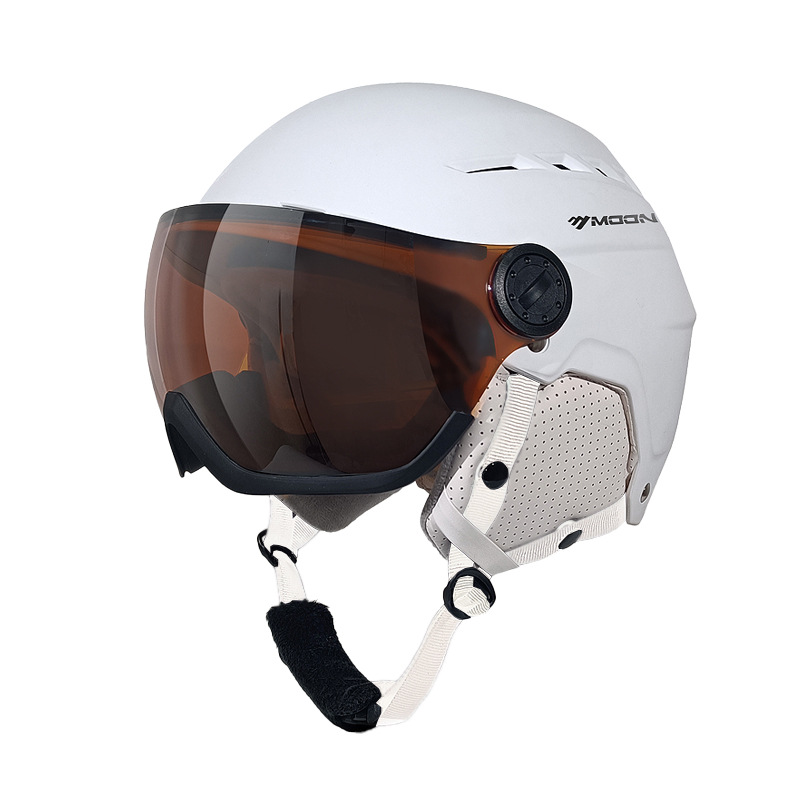 Picture of MOON Professional Ski Helmet Asian Head-shaped Men's and Women's Single Double-board Snow Goggles Glasses Integrated Ski Helmet Protectors