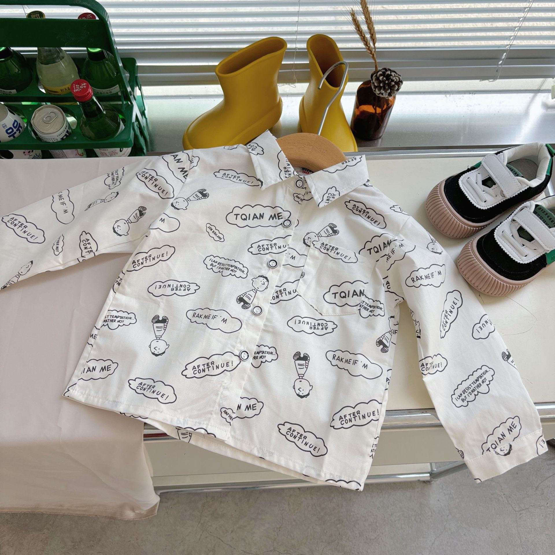 Picture of Autumn Kidsren's Long-Sleeved Shirts, Comfortable New Products for Boys and Girls, Brother and Sister Clothes, Cotton Cute Cartoon Casual Shirts, Trendy