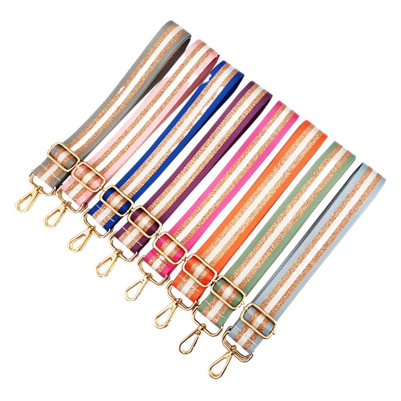 Bag shoulder strap crossbody bag with adjustable widened shoulder strap gold silk Women's bag with 3.8cm width