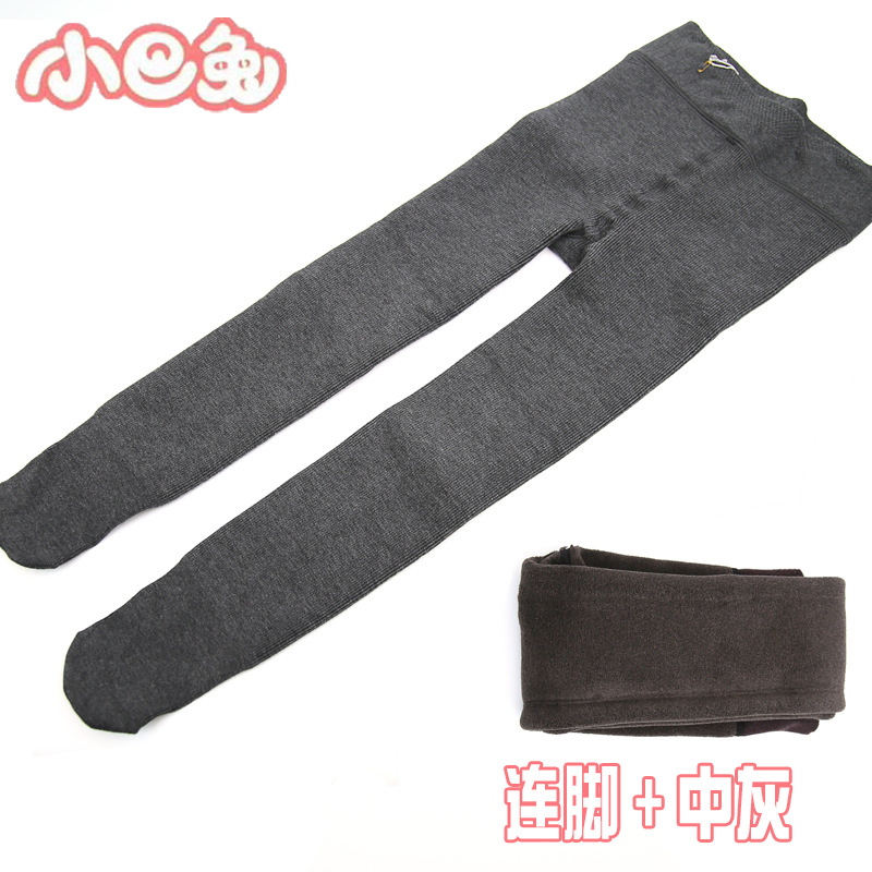 Picture of Xiaoba Rabbit Winter Thickened Girl's Children's Leggings Cotton Vertical Strip Warm Foot Air-Lined Velvet One-piece Pants Divided into Socks