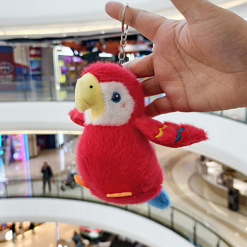 Picture of Cute Artificial Parrot Plush Pendant Bird Doll Keychain School Bag Pendant Claw Machine Gift Batch