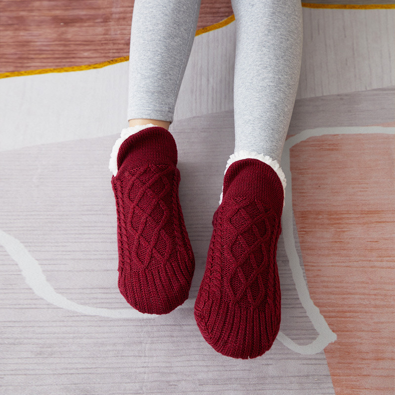 Picture of Children's floor socks fleece-lined thick socks winter warm autumn and winter girls baby non-slip coral fleece indoor socks
