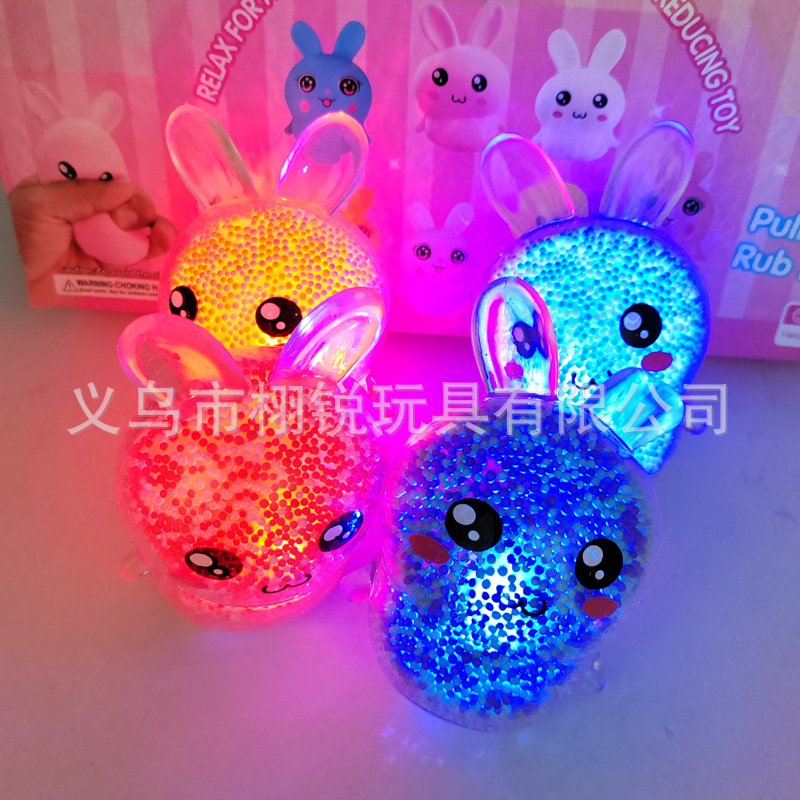 Picture of Cross-border hot-selling decompression toy simulation flash bubble rabbit creative fun Easter pinch music vent decompression