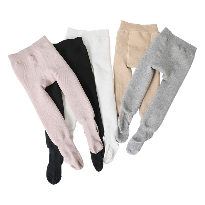 Autumn and winter girls' pantyhose fleece-lined padded pantyhose baby socks one-piece pants children's lamb pantyhose crotch