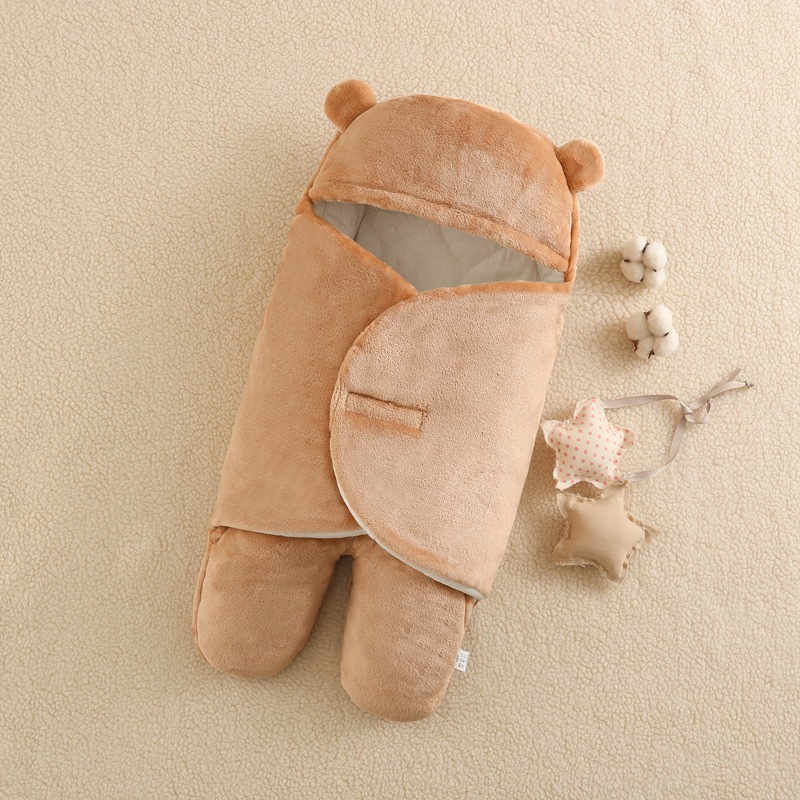 Picture of Baby Cushion Flannel Baby Sleeping Bag Thickened Split Leg Kick-proof Cushion Baby Bag Autumn and Winter Newborn Swaddle Bag