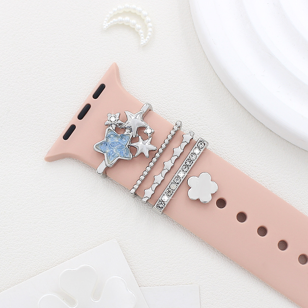 Picture of For Apple Watch Watch Watch Universal Silicone Strap Star Flower Decoration