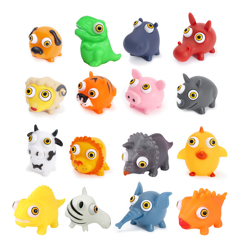 Picture of Cross-border cartoon factory direct decompression animal squeeze doll decompression pinch music stare eye vent toy