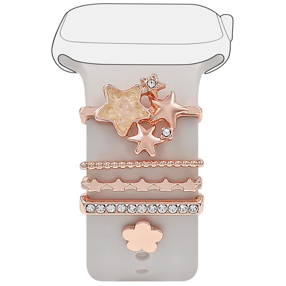 Picture of For Apple Watch Watch Watch Universal Silicone Strap Star Flower Decoration