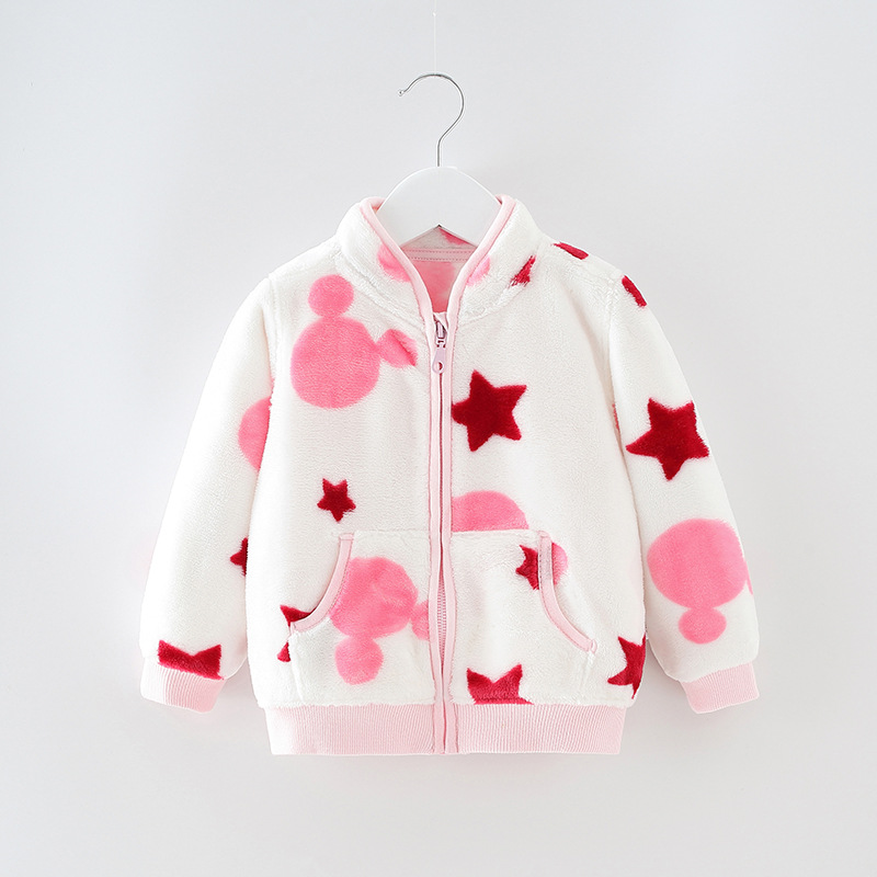 Picture of Children's coat spring and autumn flannel baby coat girls boys cardigan sweater baby coat a generation of hair